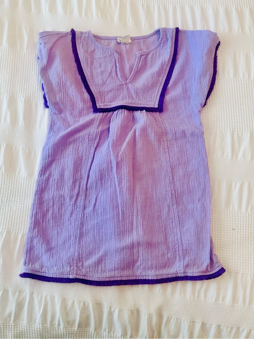 Crewcuts Lavender Swim Coverup with Dark Purple Trim